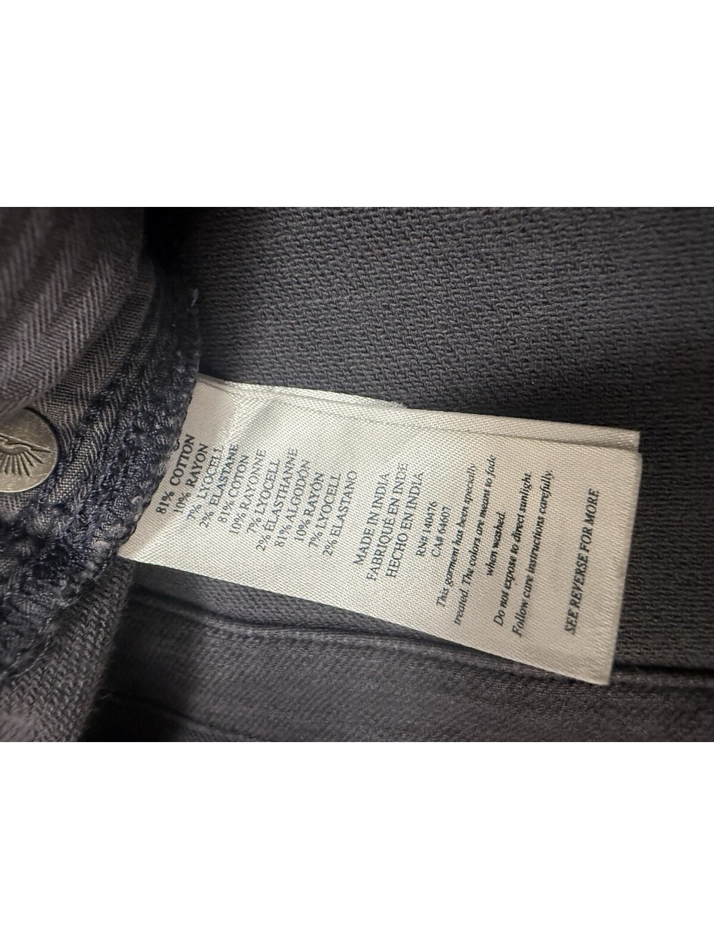 Faherty Pants Mens 40x32 Grey Stretch Terry 5 Pocket Slim Straight Soft Comfort - Picture 6 of 9